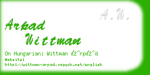 arpad wittman business card